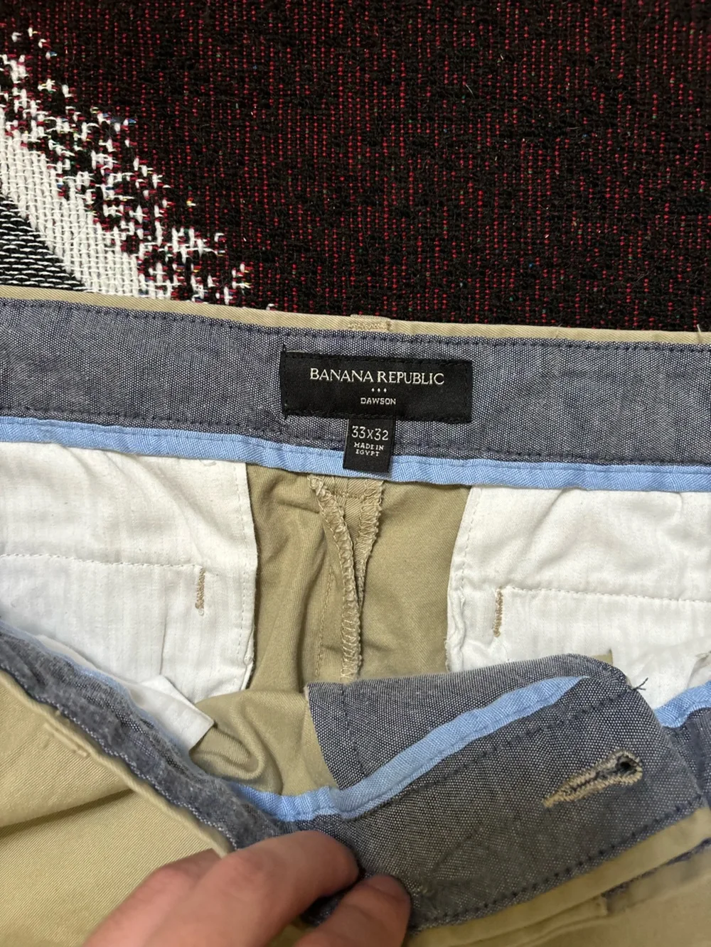 Banana Republic Dawson Chino Pants Mens 33x32 Khaki Tan Relaxed Fit Cotton